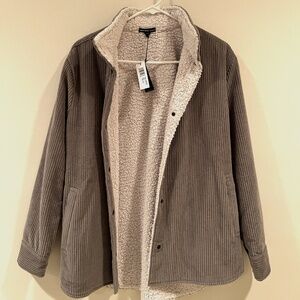 James Perse Sherpa Lined Oversized Corduroy Jacket